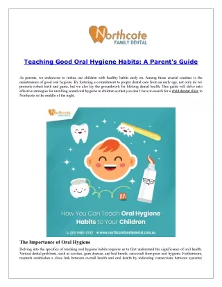 Teaching Good Oral Hygiene Habits A Parents Guide