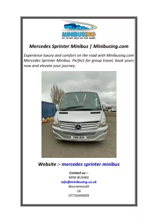 Mercedes Sprinter Minibus  Minibusing.com