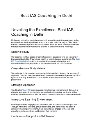 Best IAS Institutes in Delhi for UPSC Preparation"