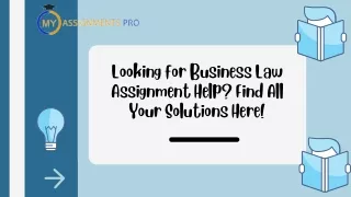 Looking for Business Law Assignment Help Find All Your Solutions Here!