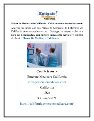 Planes de Medicare de California | California.enteratemedicare.com