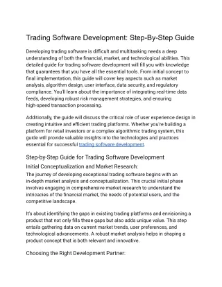 Trading Software Development_ Step-By-Step Guide