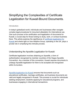 Simplifying the Complexities of Certificate Legalization for Kuwait-Bound Documents