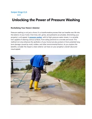 Professional Pressure Washing Services