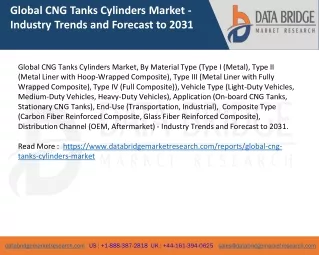 Global CNG Tanks Cylinders Market - Industry Trends and Forecast to 2031