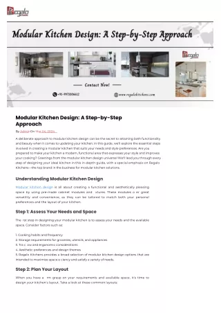 Modular Kitchen Design: A Step-by-Step Approach