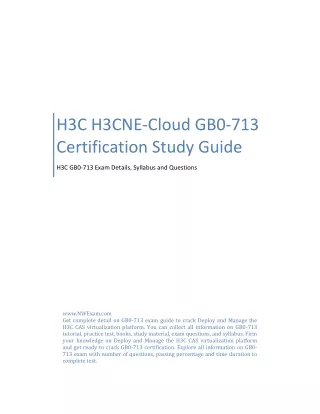 H3C H3CNE-Cloud GB0-713 Certification Study Guide