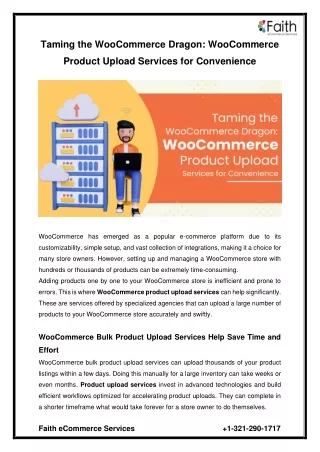 Taming the WooCommerce Dragon- WooCommerce product upload services for convenience