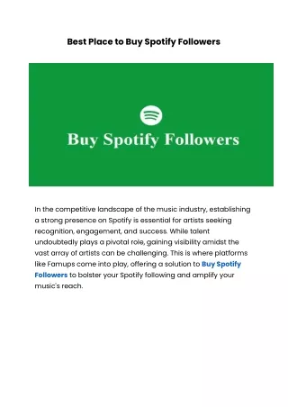 Best Place to Buy Spotify Followers