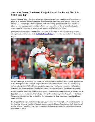 Eintracht Frankfurt's Kalajdzic Pursuit Hurdles and Plan B