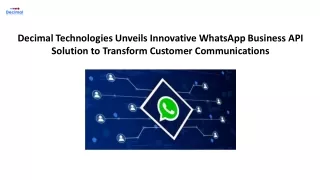 WhatsApp Business API Solution - Decimal Technologies