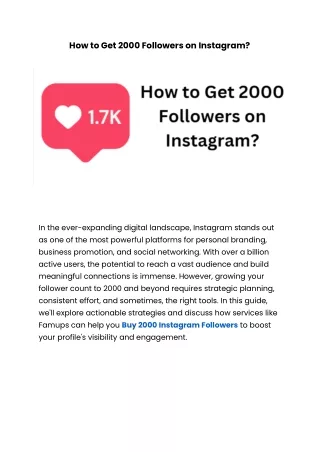 How to Get 2000 Followers on Instagram