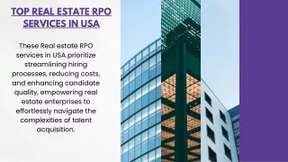 Top Real Estate RPO Services In USA