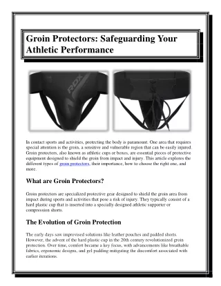 Groin Protectors Safeguarding Your Athletic Performance