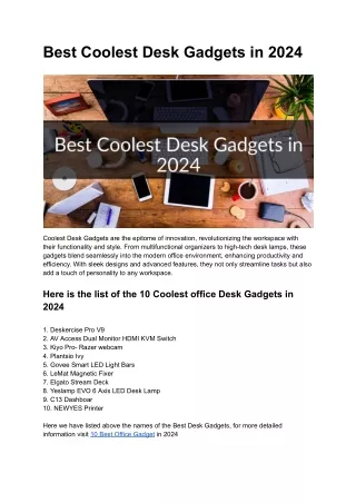 ﻿Best Coolest Desk Gadgets in 2024