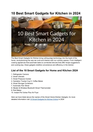 ﻿10 Best Smart Gadgets for Kitchen in 2024