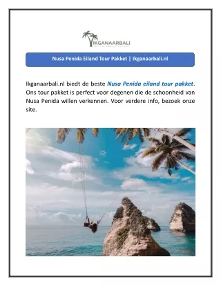 Nusa Penida Eiland Tour Pakket  Ikganaarbali.nl