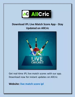 Download IPL Live Match Score App - Stay Updated on AllCric