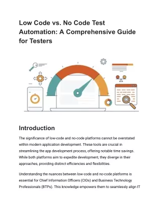 Low Code vs. No Code Test Automation A Comprehensive Guide for Testers