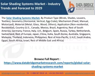 Solar Shading Systems Market