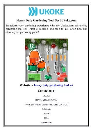 Heavy Duty Gardening Tool Set  Ukoke.com