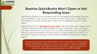 Effective Remedy To Resolve QuickBooks Won't Open