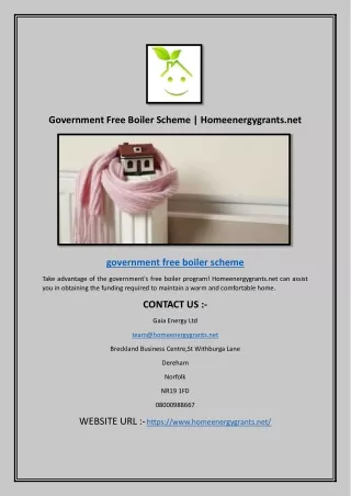 Government Free Boiler Scheme | Homeenergygrants.net