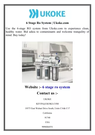 6 Stage Ro System  Ukoke.com