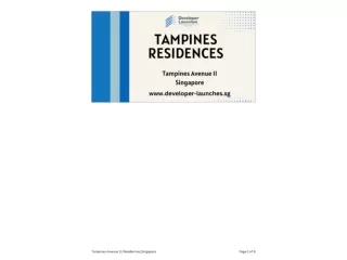 Tampines Avenue 11 Residences,Singapore