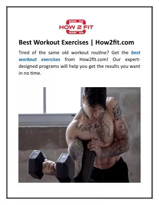 Best Workout Exercises  How2fit.com