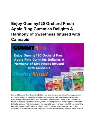 Enjoy Gummy420 Orchard Fresh Apple Ring Gummies Delights A Harmony of Sweetness