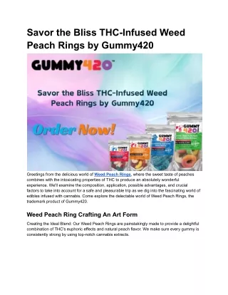 Savor the Bliss THC-Infused Weed Peach Rings by Gummy420