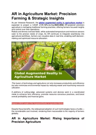 AR in Agriculture Market: Precision Farming & Strategic Insights