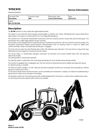 Volvo BL70B Backhoe Loader Service Repair Manual