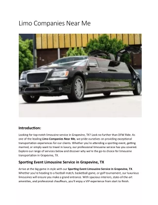 Limo Companies Near Me