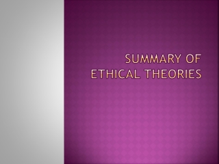 Summary of Ethical Theories