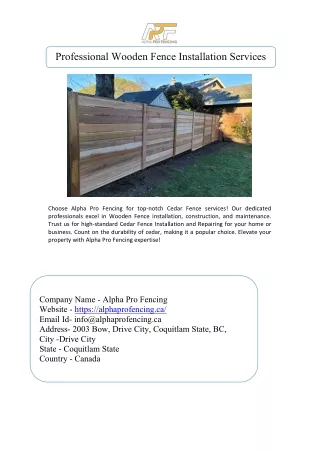 Wooden fence installation