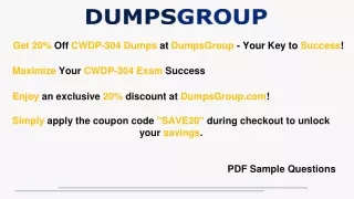 Prepare Efficiently with CWDP-304 Study Material: 20% Off at DumpsGroup.