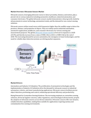 Exploring the Dynamics of the Ultrasonic Sensors Market: Trends and Insights