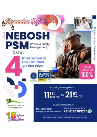 Mastering Safety Nebosh PSM Courses in Chandigarh