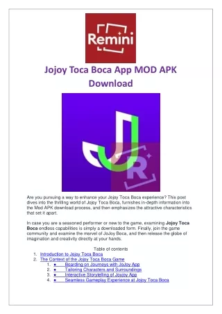 Jojoy Toca Boca App MOD APK Download