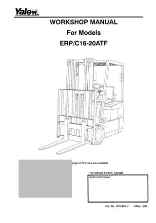 YALE (A807) ERC16-20ATF FORKLIFT Service Repair Manual