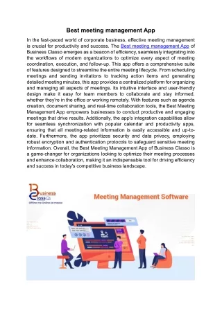 Best meeting management App