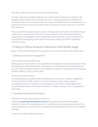 Best Ways to Boost Business Revenues with Mobile Apps