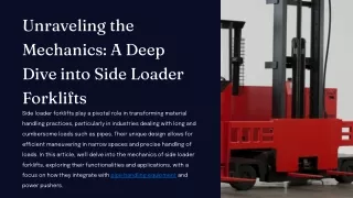 Unraveling the Mechanics_ A Deep Dive into Side Loader Forklifts