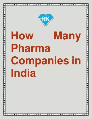 How Many Pharma Companies in India