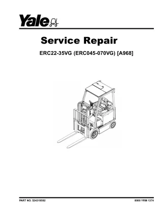 YALE (A968) ERC050VG FORKLIFT Service Repair Manual