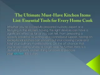The Ultimate Must-Have Kitchen Items List Essential Tools for Every Home Cook