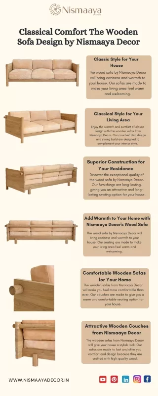 Classical Comfort The Wooden Sofa Design by Nismaaya Decor