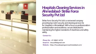 Hospitals Cleaning Services in Ahmedabad, Best Hospitals Cleaning Services in Ah